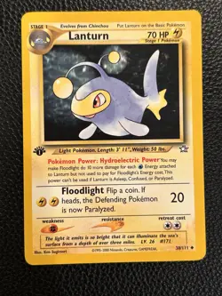 Pokemon Neo Genesis 38/111 Lanturn 1st Edition Pokemon Card - Image 1