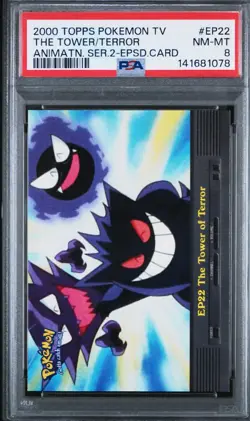 2000 TOPPS POKEMON TV ANIMATION SER 2 EPISODE CARDS THE TOWER OF TERROR PSA 8 - Image 1