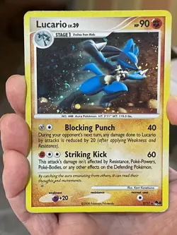 POKEMON LUCARIO 7/17 RARE HOLOFOIL PROMO POP SERIES 8 MP CARD - Image 1