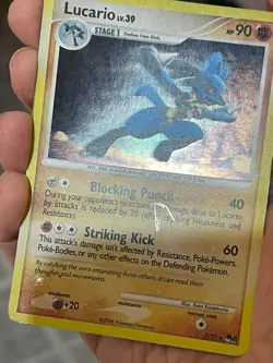 POKEMON LUCARIO 7/17 RARE HOLOFOIL PROMO POP SERIES 8 MP CARD - Image 2