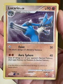 POKEMON LUCARIO LV.30 3/11 COSMOS HOLOFOIL LUCARIO MANAPHY TRAINING KIT MP CARD - Image 1
