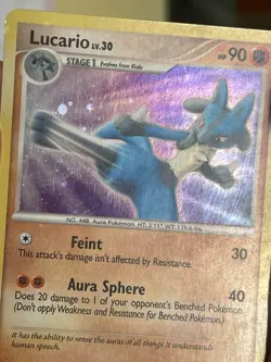 POKEMON LUCARIO LV.30 3/11 COSMOS HOLOFOIL LUCARIO MANAPHY TRAINING KIT MP CARD - Image 3