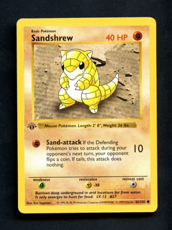 Pokemon Card: 1st Edition SANDSHREW Base Common (LP) - Image 1