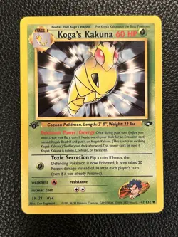 Pokemon TCG Koga's Kakuna Gym Challenge 1st Edition Uncommon Card 47/132 - Image 1
