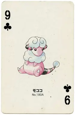 2000 Flaaffy 9 of Clubs Pokemon Silver Part 2 Playing Card Japan Original - Image 2
