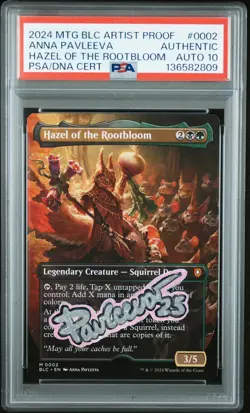 2024 MTG BLOOMBURROW COMMANDER AP #0002 ANNA PAVLEEVA PSA AUTHENTIC DNA AUTO 10 - Image 1