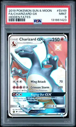 2019 POKEMON SUN & MOON HIDDEN FATES #SV49 FULL ART/CHARIZARD GX PSA 9 - Image 1