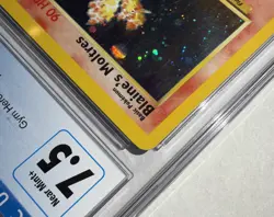 Blaine's Moltres Pokemon (2000) Gym Heroes - Holo NEAR MINT+ CGC 7.5 - Old Label - Image 3