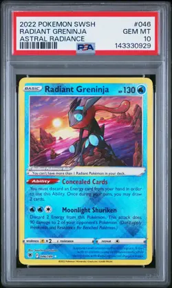 2022 POKEMON SWORD & SHIELD ASTRAL RADIANCE #046 RADIANT GRENINJA PSA 10 - Image 1