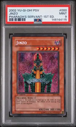 2002 YU-GI-OH! PSV-PHARAOH'S SERVANT 1ST EDITION #000 JINZO PSA 9 - Image 1