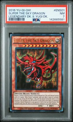 2016 YU-GI-OH! LEGEND DECK II YUGI DECK #ENS01 SLIFER THE SKY DRAGON PSA 7 - Image 1