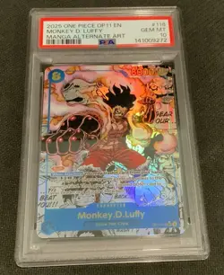 2025 ONE PIECE A FIST OF DIVINE SPEED MANGA ALT ART #118 MONKEY D. LUFFY PSA 10 - Image 1