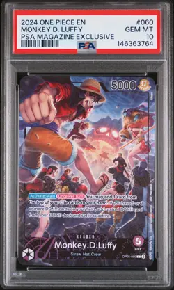 2024 ONE PIECE PROMOS PSA MAGAZINE EXCLUSIVE #060 MONKEY D. LUFFY PSA 10 - Image 1