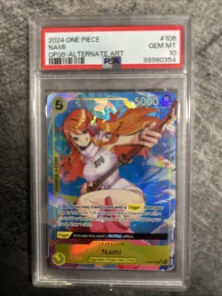 One Piece CCG Nami Special Alternate Art OP08-106 PSA 10 Two Legends - Image 1