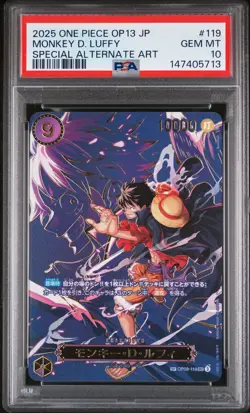2025 ONE PIECE JAPANESE OP13-CARRYING ON HIS WILL #119 MONKEY D. LUFFY PSA 10 - Image 1