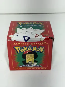 Pokemon Togepi Burger King 23k Gold Plated Trading Card Red 1999 Nintendo - Image 1