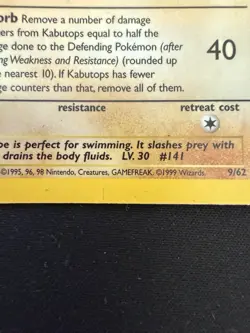 Kabutops 9/62 1st Edition Holo Rare Fossil Pokemon TCG Card - Image 4