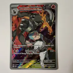 Pokemon Team Rocket's Houndoom Full Art Rare Holo 130 HP Card 191/182 Beast 120 - Image 1