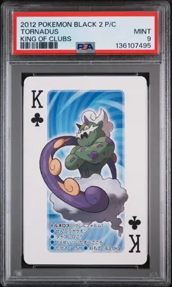 2012 POKEMON BLACK 2 PLAYING CARDS KING OF CLUBS TORNADUS PSA 9 - Image 1