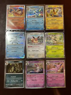Pokemon PRISMATIC EVOLUTIONS Complete 9 Card Set NM Eevee Umbreon Sylveon Holo - Image 2