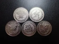 Pokemon Card Meiji Promo Battle Coin x5 Nidoking Scyther Golbat etc #6226 PLAY - Image 1