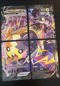 Pokemon Morpeko V-Union 4 Card Set SWSH287, 288, 289, 290 Promo NEAR MINT - Image 1