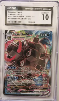 💥CGC 10 Blastoise VMAX SWSH103 Full Art Black Star Promo Pokemon Card - Image 1