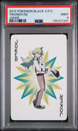 2012 POKEMON BLACK 2 PLAYING CARDS JOKER TRAINER (N) PSA 9 - Image 1