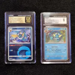 Pokemon Nintendo Vaporeon Lot of 2 Reverse Holo Cards Gem Pack Vol.2 English Ch… - Image 1