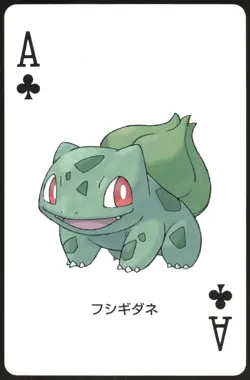 BULBASAUR ACE OF CLUBS POKEMON POKER CARD JAPANESE 2004 - Image 2