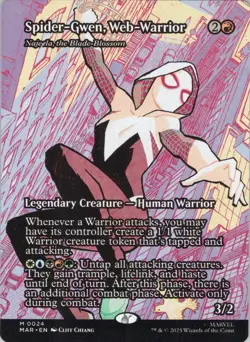 MTG Normal Spider-Gwen, Web-Warrior - Najeela, the Blade-Blossom (Borderless) M - Image 1