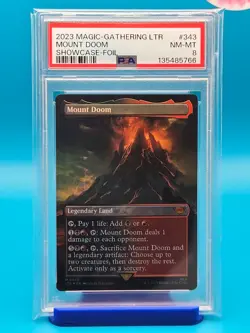 PSA 8 - 2023 MAGIC: THE GATHERING LOTR 343 MOUNT DOOM SHOWCASE-FOIL - Image 1