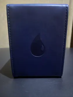 Mtg Ultra Pro Deck Box Leather Alcove Flip Magnetic Blue Mana Symbol - Image 3