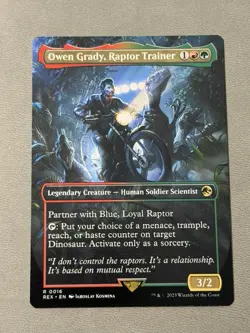 Owen Grady, Raptor Trainer (Borderless) Jurassic Park #0016 RARE NM MTG - Image 1