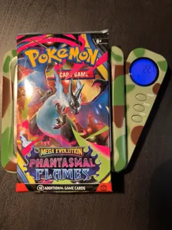 22.7g HEAVY Pokemon TCG: Mega Evo Phantasmal Flames Pack SEALED Charizard Art - Image 1