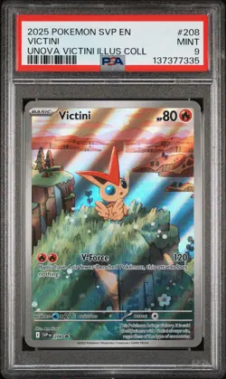 2025 POKEMON SVP PROMO UNOVA VICTINI ILLUSTRATION #208 VICTINI PSA 9 - Image 1