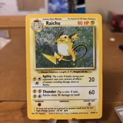 Pokemon TCG Raichu Base Set 14/102 Holo 1999-2000 Wizards Base Set Copyright... - Image 1