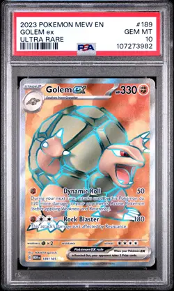 2023 POKEMON MEW EN-151 ULTRA RARE #189 GOLEM EX PSA 10 - Image 1