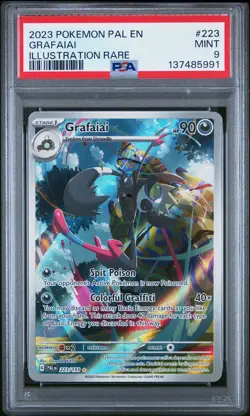 2023 POKEMON PAL EN-PALDEA EVOLVED ILLUSTRATION RARE #223 GRAFAIAI PSA 9 - Image 1