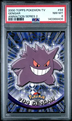 2000 TOPPS POKEMON TV ANIMATION SERIES 2 #94 GENGAR PSA 8 - Image 1