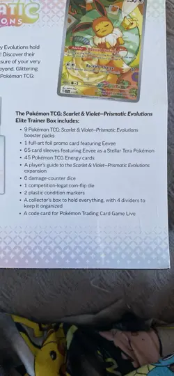 Pokemon Scarlet & Violet Prismatic Evolutions Elite Trainer Box Eevee 2025 - Image 5