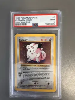 Pokemon TCG Clefairy Holo Shadowless Base Set PSA 9 1999 #5/102 - Image 1