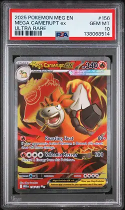 2025 POKEMON MEG EN-MEGA EVOLUTION ULTRA RARE #156 MEGA CAMERUPT EX PSA 10 - Image 1