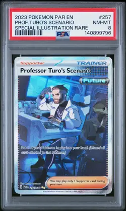 2023 POKEMON PARADOX RIFT ILLUSTRATION RARE PROFESSOR TURO'S SCENARIO PSA 8 - Image 1