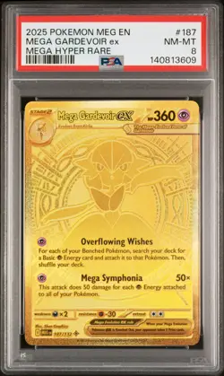 2025 POKEMON MEG EN-MEGA EVOLUTION MEGA HYPER RARE #187 MEGA GARDEVOIR EX PSA 8 - Image 1