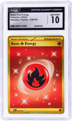 2023 Pokemon Scarlet and Violet Obsidian Flames Fire Energy Hyper Rare CGC 10 - Image 1