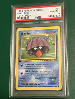 1999 Pokemon Fossil #54/62 1ST EDITION - Shellder - PSA 8 NM-MT - Image 1