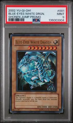 2002 YU-GI-OH! SHONEN JUMP PROMO #001 BLUE-EYES WHITE DRAGON PSA 9 - Image 1
