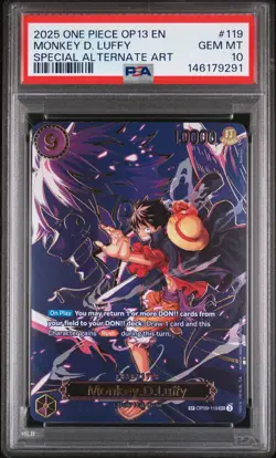 2025 ONE PIECE OP13-CARRYING ON HIS WILL SPECIAL ART RARE MONKEY D. LUFFY PSA 10 - Image 1