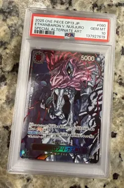 2025 ONE PIECE JPN OP13-SPECIAL ALT ART #080 ST. ETHANBARON V. NUSJURO PSA 10 - Image 1